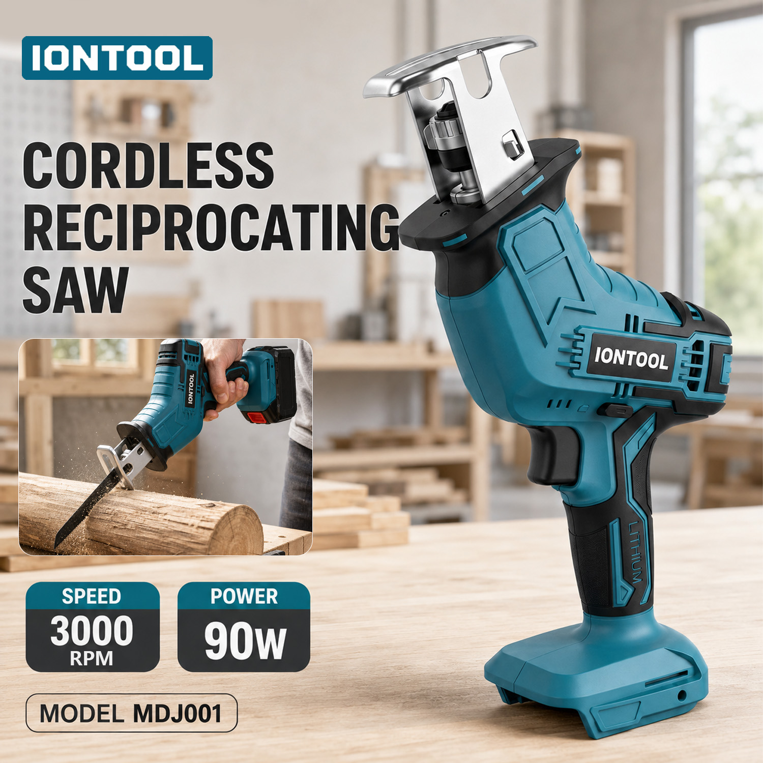Lumber Woodworking - IONTOOL 18V 90W 3000SPM Ultra Hafif