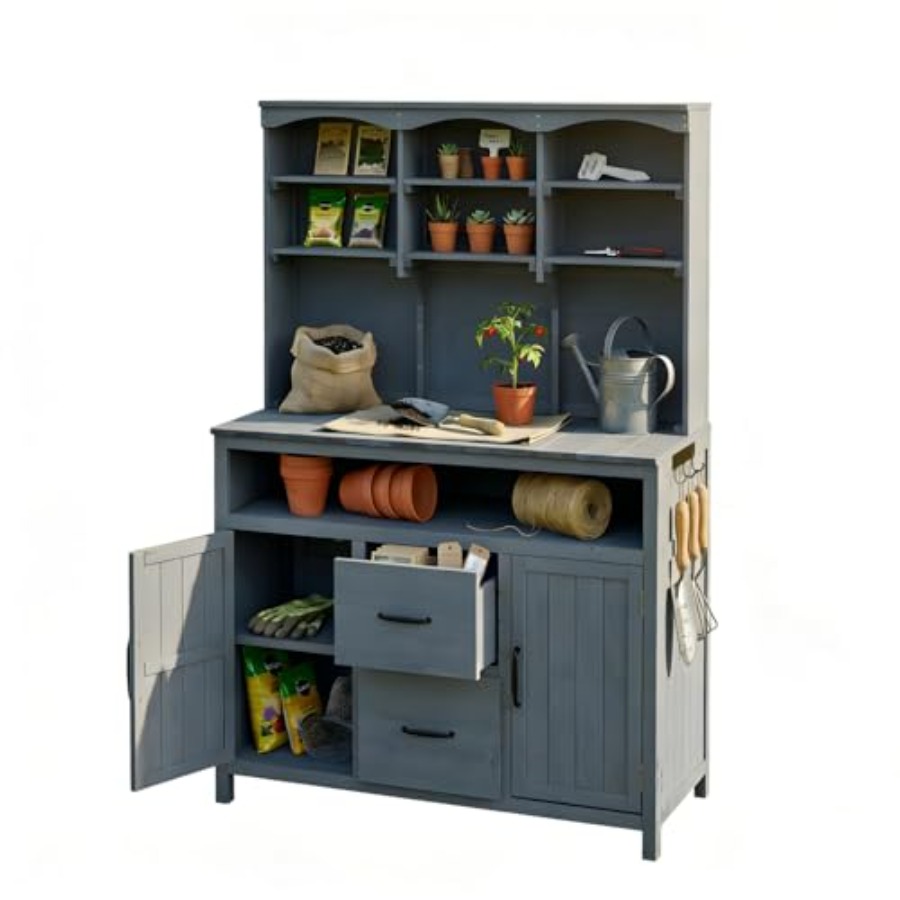 Workbench Woodworking - Dış Mekan Kullanımı İçin Depolama Alanlı