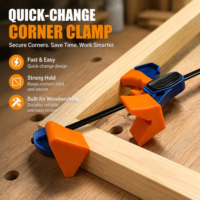 Woodworking Clamp - Hızlı Açılan Kelepçeli Köşe Braketi Adaptörü,