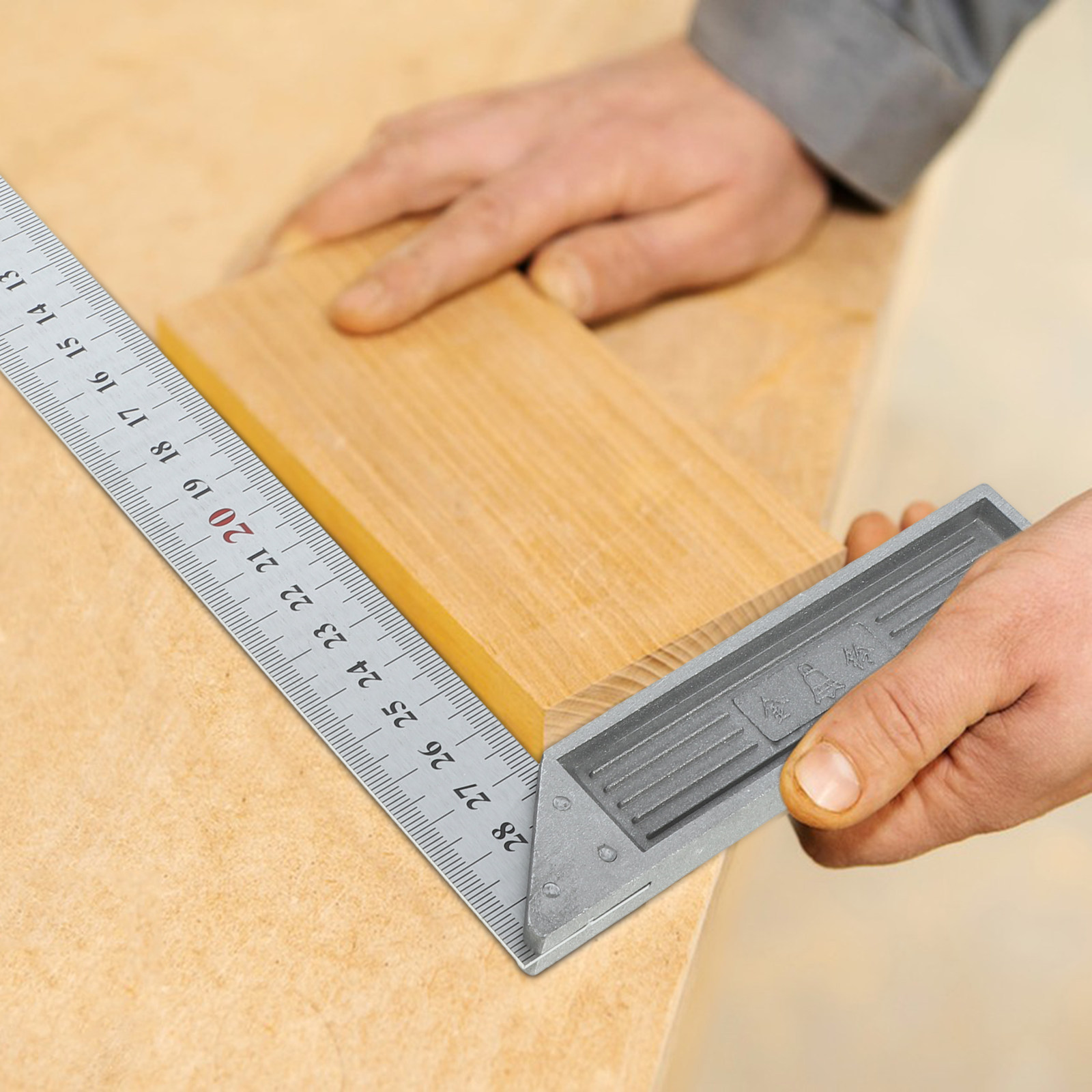 Woodworking Carpenter - L-Şeklinde Çelik Cetvel, Net Okunabilirlik, 90