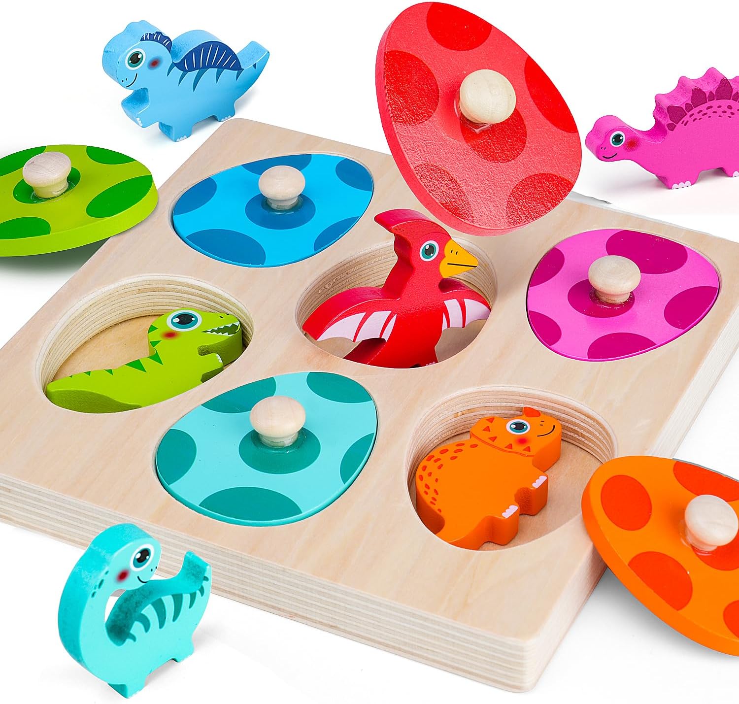 Woodworking Jigsaw - Ahşap Dinozor Yapboz Oyuncaklar Montessori Peg