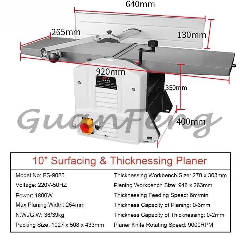10 inç Yüksek Güçlü Çok Fonksi - Woodworking Jointer incelemesi ve fiyatı