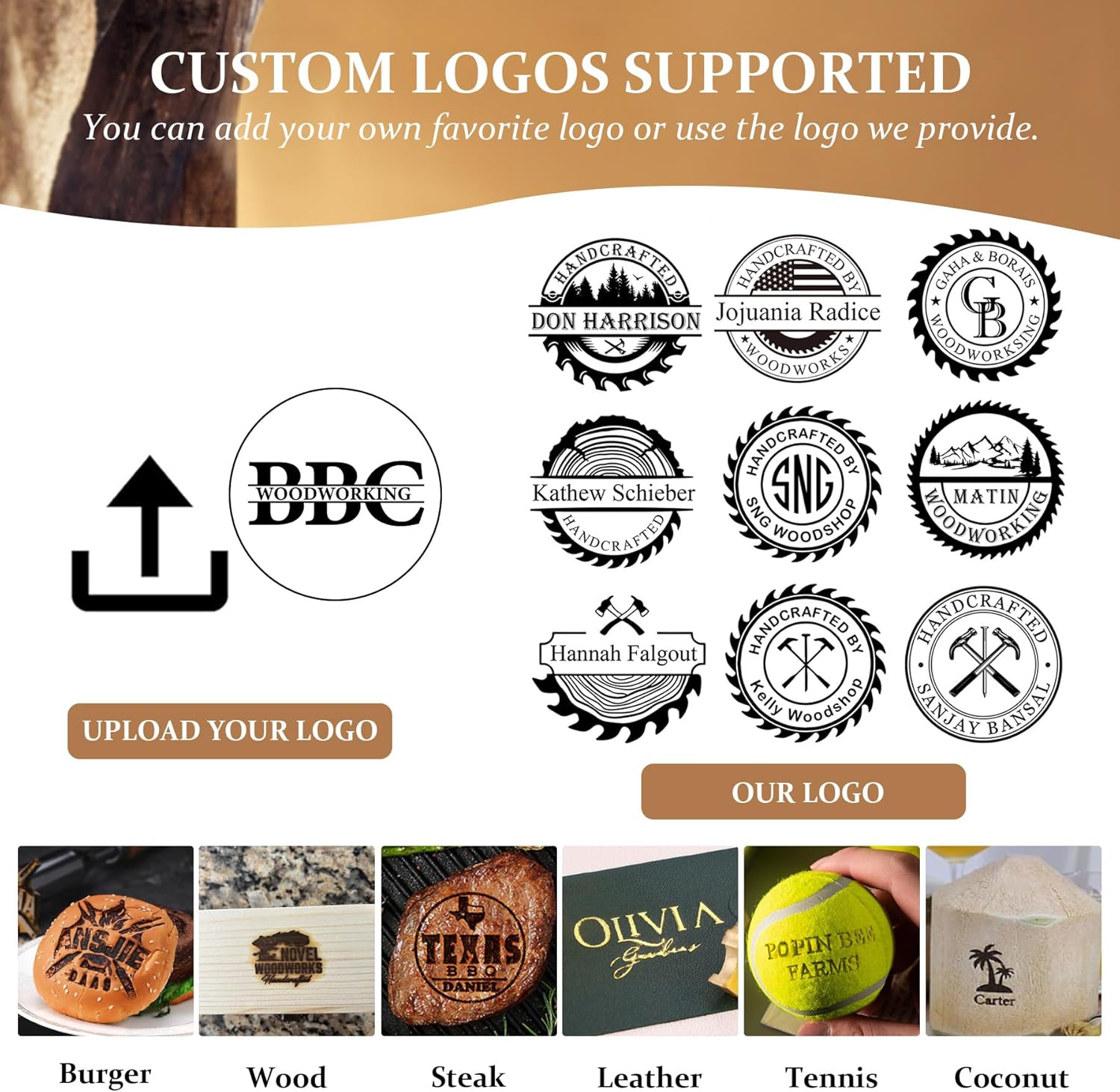 Ahşap için Özel Elektrikli Mar - Woodworking Logo Design incelemesi ve fiyatı